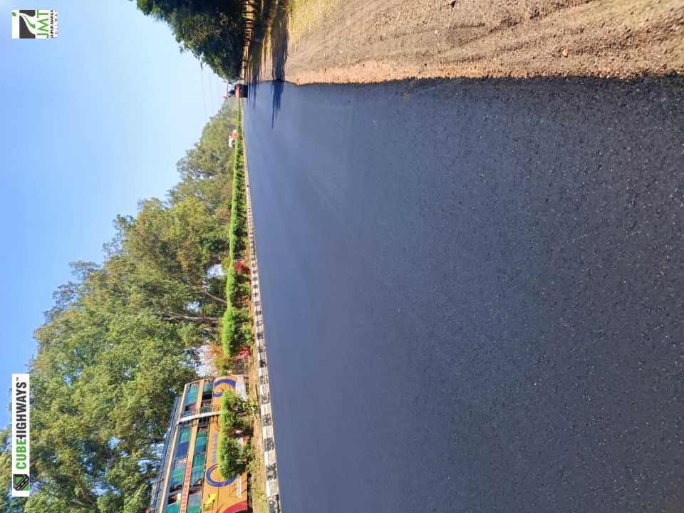 Finished smooth pavement road